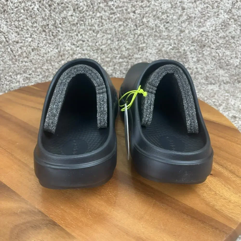 OOFOS OOClog Rubber Clog Mule Slip On Men's Size 9 Comfort Recovery Shoe Black